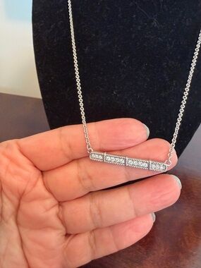 judith ripka sterling silver bar necklace